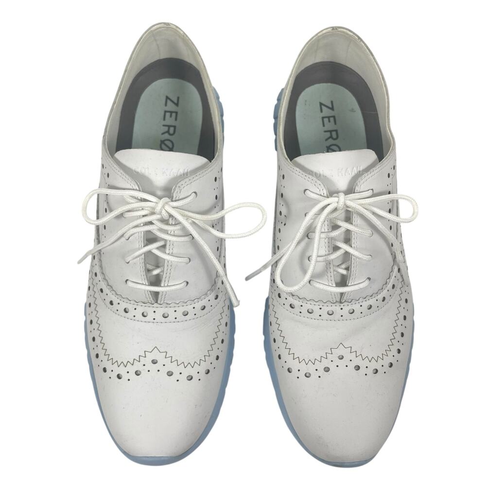Cole Haan Zerogrand Wingtip Leather Oxford Shoes Lace Up Blue Size 8B - Picture 4 of 13